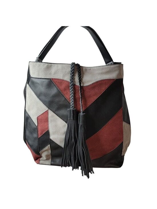 Urban Expressions Handbags - Urban Expressions Patchwork Tote – Certified Vegan Leather | Bold Retro Vibes
